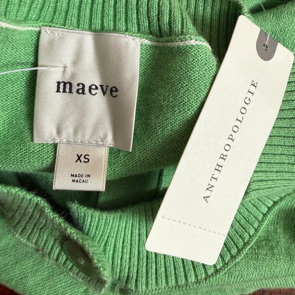 Anthropologie Maeve NEW Short -Sleeve Crew-Neck Cardigan Sweater Size XS - Picture 5 of 10